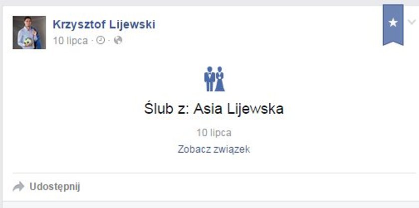 Krzysztof Lijewski wziął ślub z koleżanką z przedszkola!