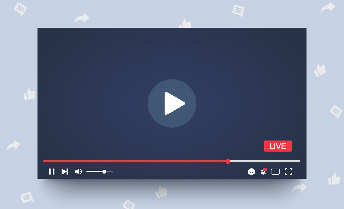Template,Colorful,Multimedia,Frame.,Mockup,Live,Stream,Window,,Player.,Online