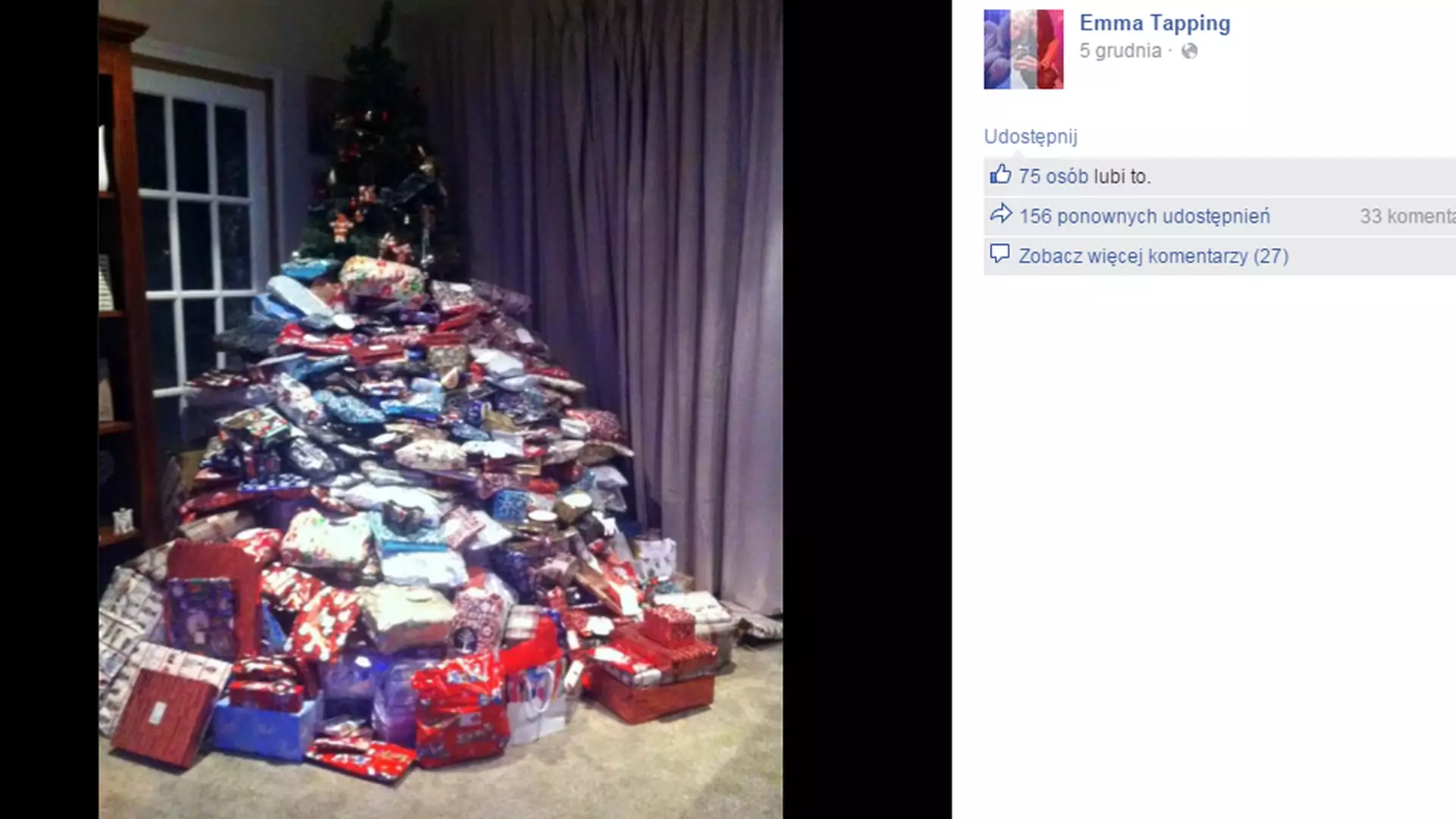 Kupiła dzieciom 300 prezentów pod choinkę. Teraz tłumaczy się internautom, którzy posądzili ją o ich rozpieszczanie
