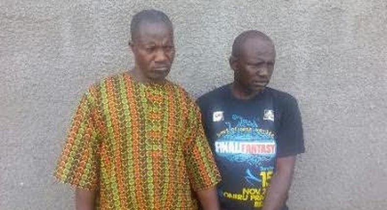 Ritualists apprehended by the Ogun State Police.