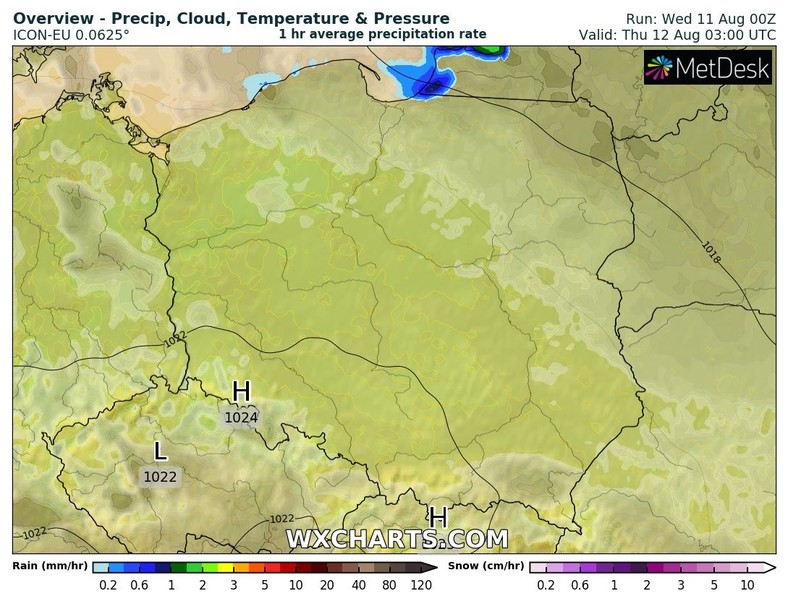 W nocy opady w większości kraju zanikną