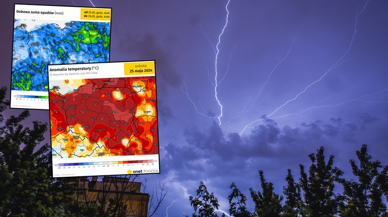 Przed nami następny deszczowy i burzowy dzień i to w większości kraju (mapy: meteologix.com)