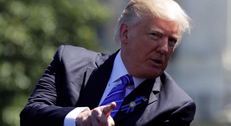 President Donald Trump before speaking at the 36th Annual National Peace Officers' memorial service Monday in Washington.