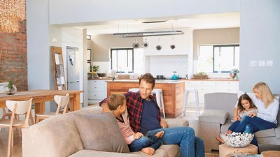 Family spending time together at home