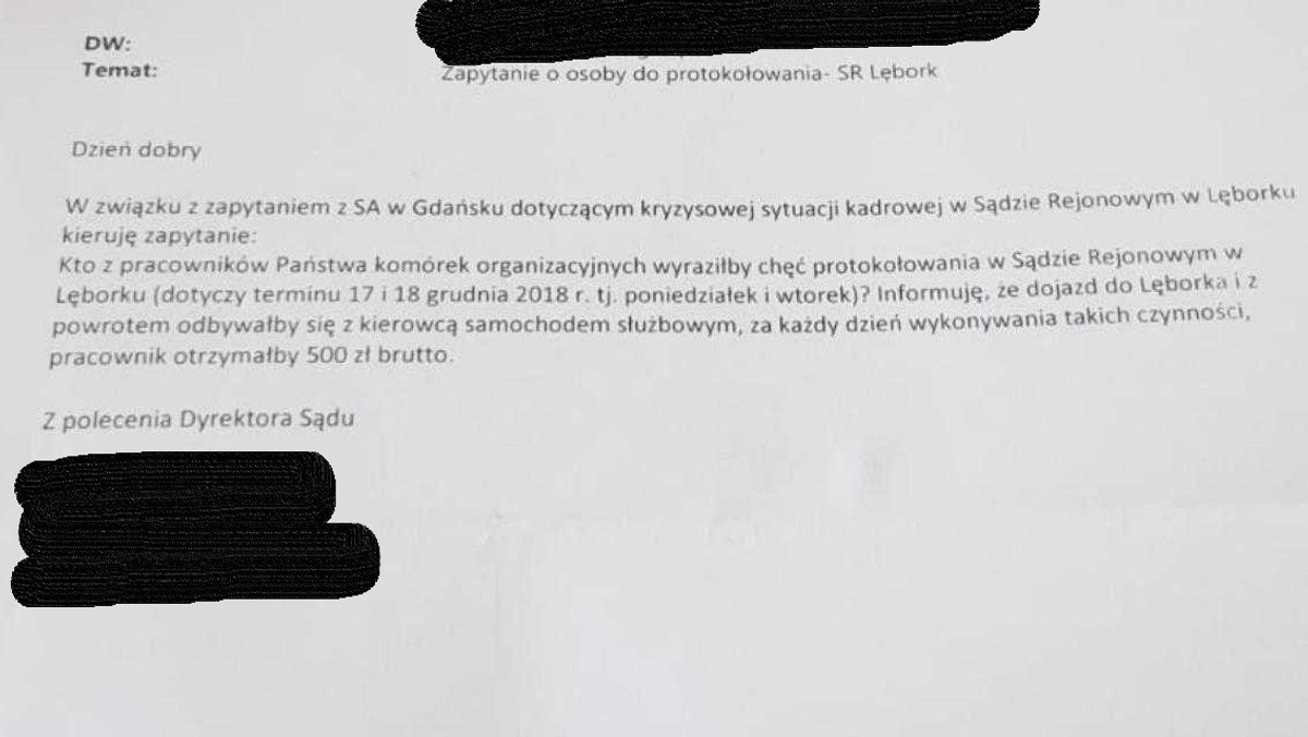 "500 plus plus szofer" - niezwykle korzystna oferta dla "wypożyczonych" protokolantów