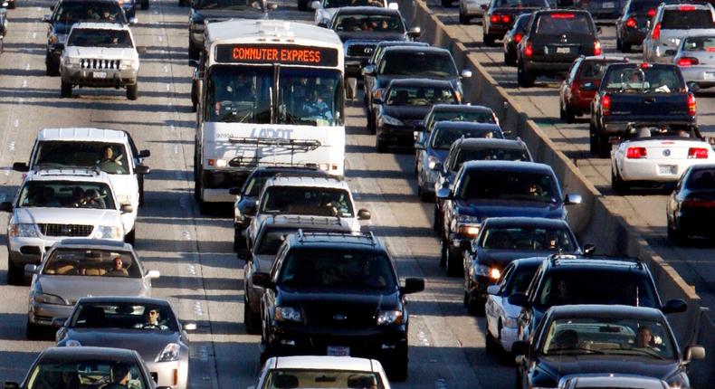 Un important embouteillage en Californie.