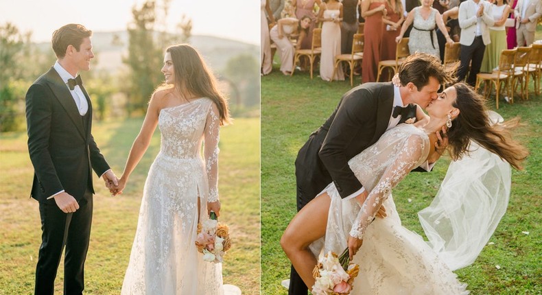 Nathalie Babis-Whitcomb wore a custom Galia Lahav dress to her wedding.Barbarossa Studio