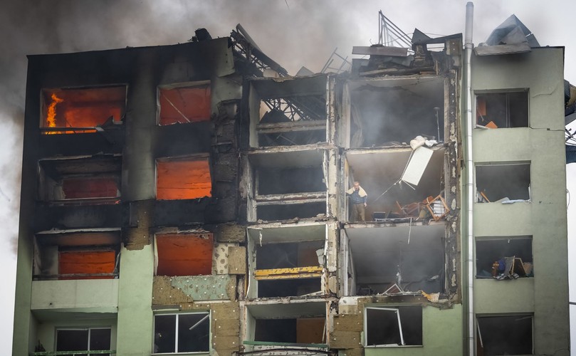 Pożar bloku na Słowacji