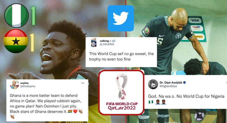 Social media reactions as Nigeria lose World Cup ticket to Ghana in Jollof Derby finale 