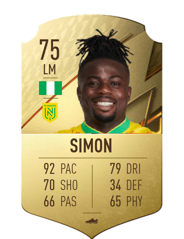 Karta Moses Simon FIFA 22 (Futbin)