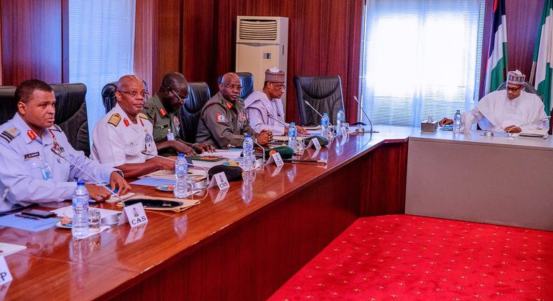 Again, Buhari summons security meeting with Service Chiefs, others [Twitter/@BashirAhmaad]