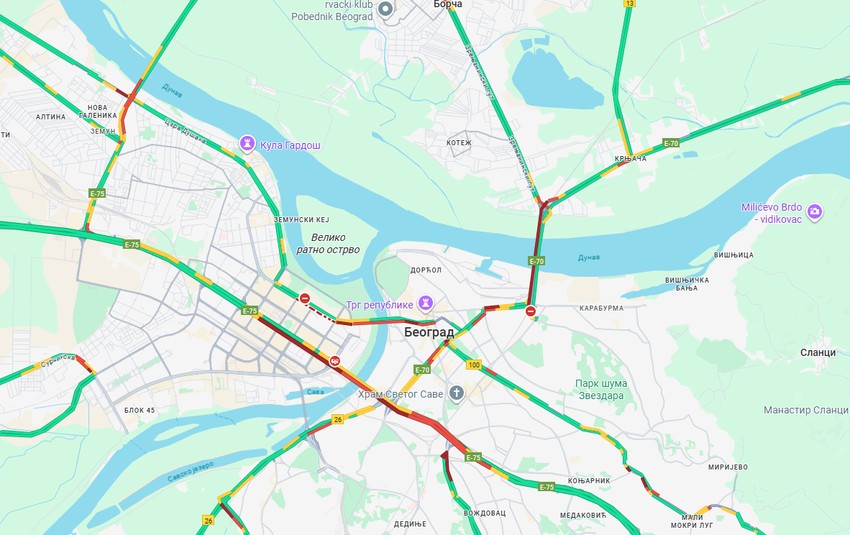 Gužva u Beogradu 20. novembra