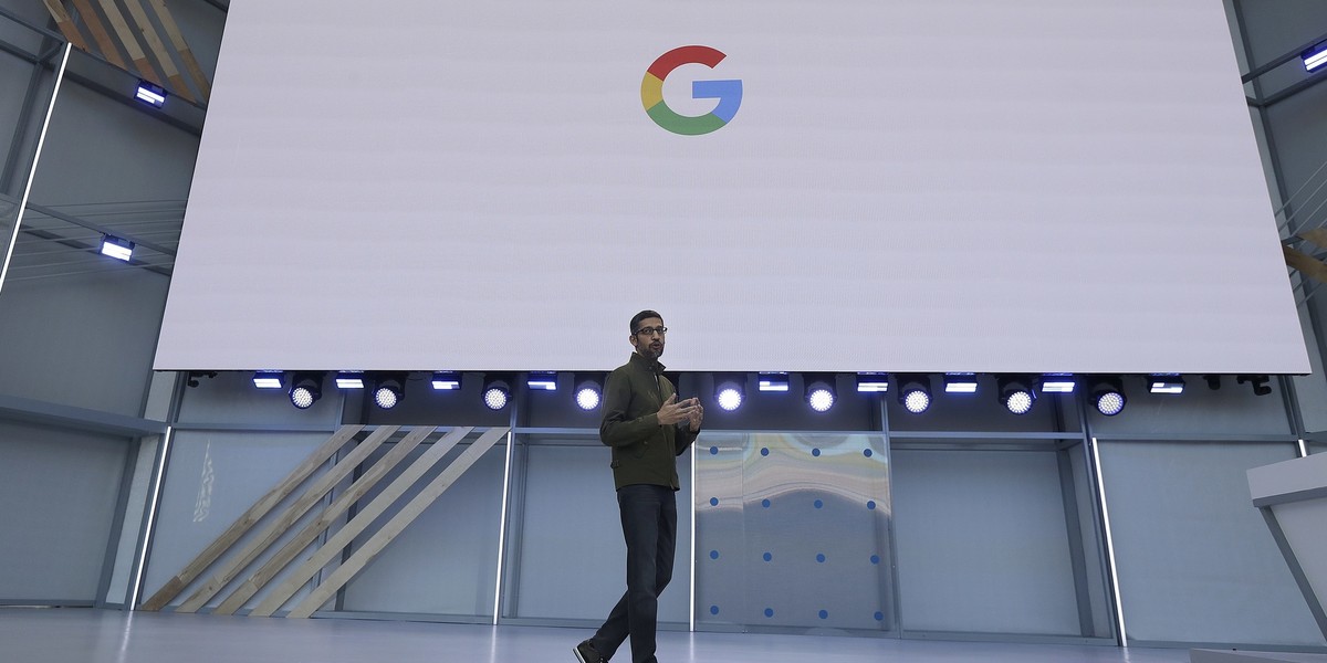 Prezes Google Sundar Pichai podczas konferencjii Google I/O