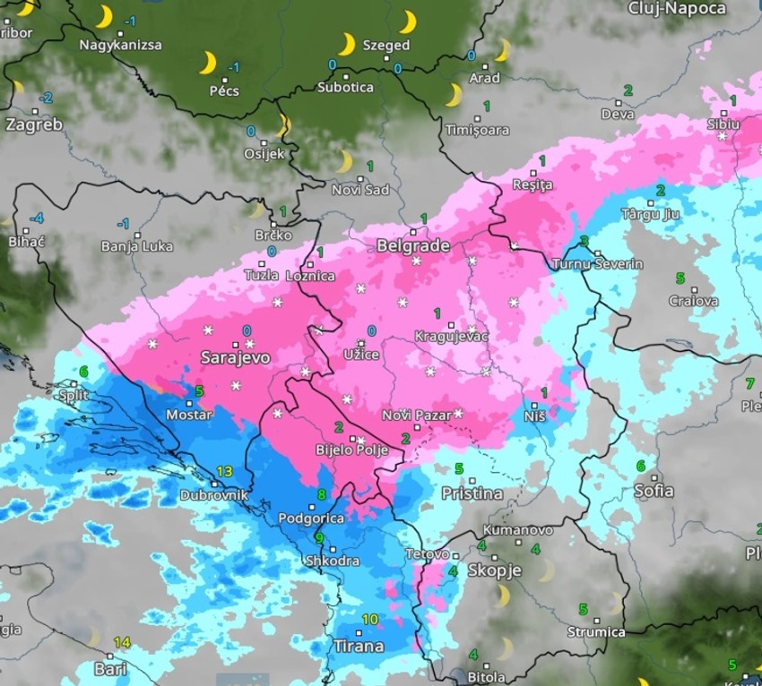 Sneg u Srbiji u 18 sati