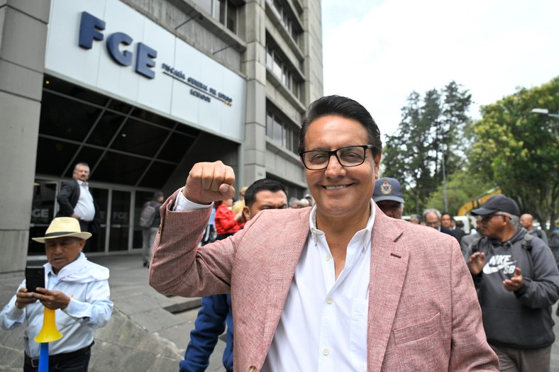 Fernando Villavicencio dzień przed zabójstwem. Quito, Ekwador. 8.08.2023 r.