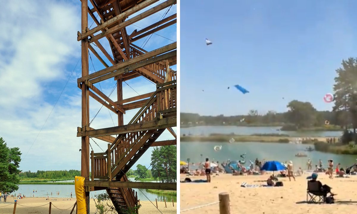 Niecodzienne zjawisko atmosferyczne na plaży w Janowie Lubelskim. Nagranie robi furorę w sieci