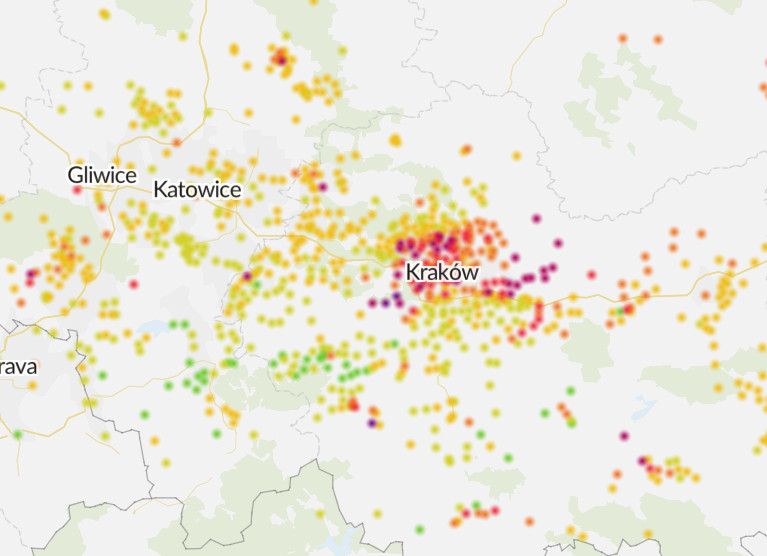 Warunki smogowe na Śląsku i w Małopolsce