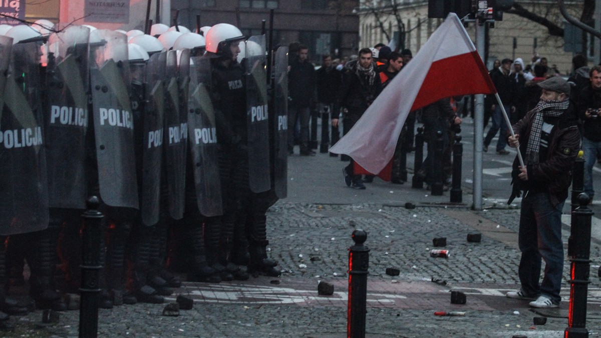 Stołeczny sąd aresztował trzy osoby zatrzymane za czynną napaść na policjantów podczas niedzielnych zajść w stolicy. Czwartą osobę zwolniono po wpłaceniu 8 tys. zł kaucji, a piątą - bez stosowania żadnych środków zapobiegawczych.