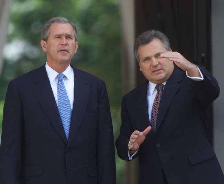 George Bush i Aleksander Kwaśniewski (2001 r.)