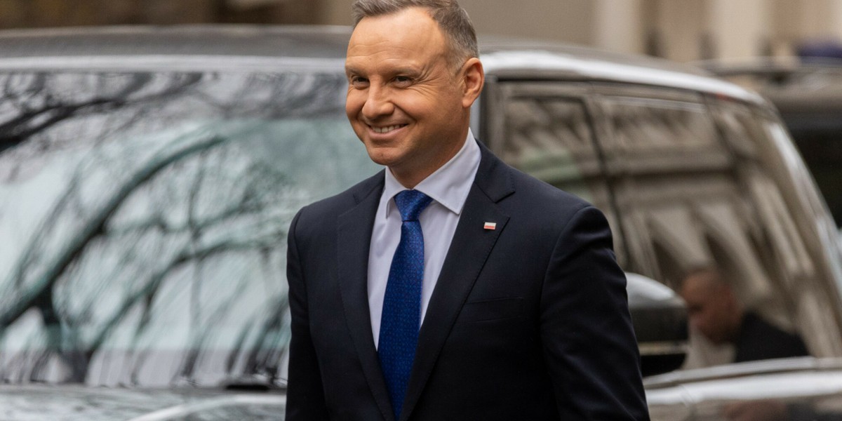 Andrzej Duda podczas wizyty w Wielkiej Brytanii