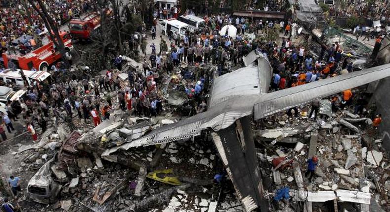 Crashed Indonesian military plane had 113 on board - air force spokesman