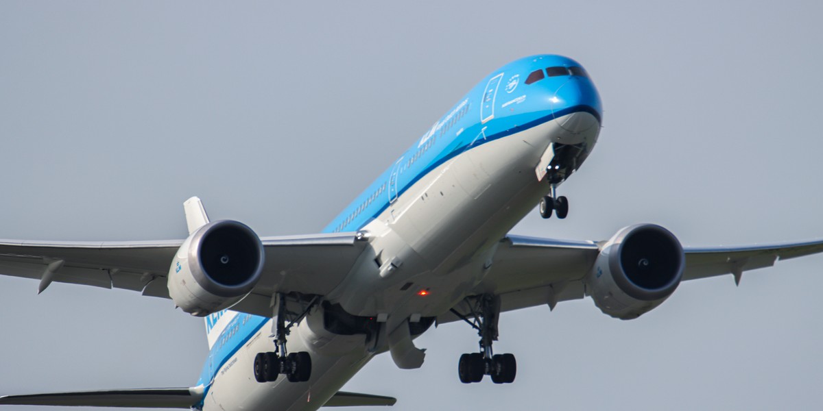 Boeing 787 linii KLM leciał do Los Angeles przed powrotem do Amsterdamu.