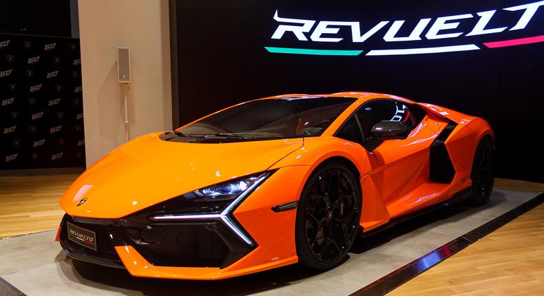 The 2024 Revuelto is Lamborghini's very first plug-in hybrid supercar.Tim Levin/Insider