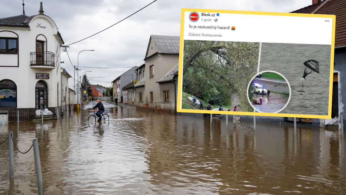 Powódź w Czechach. Wskakują do wzburzonych rzek. "Bezsensowny hazard"