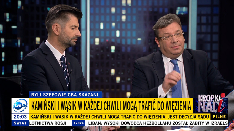 Krzysztof Śmiszek i Michał Wójcik w programie "Kropka nad i"