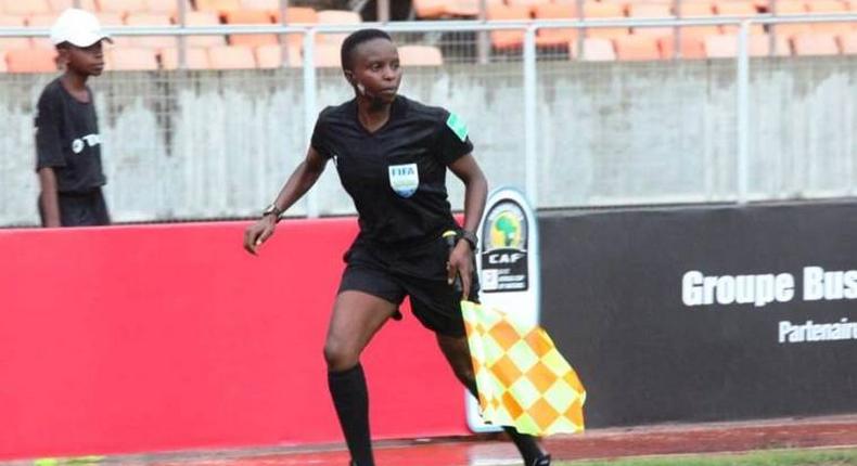 Mary Njoroge in action at a past Confederation of African Football (CAF) match. 