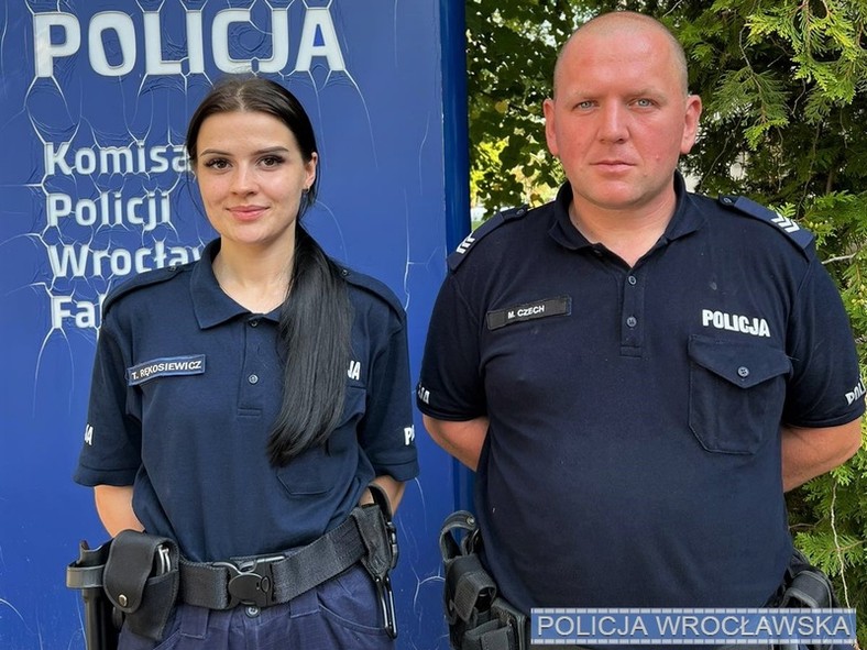 Policjantka i policjant z Wrocławia, którzy uratowali tonącego