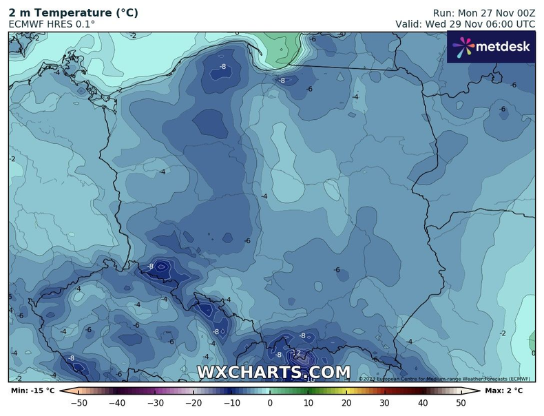 Temperatura w nocy w całej Polsce spadnie mocno poniżej zera