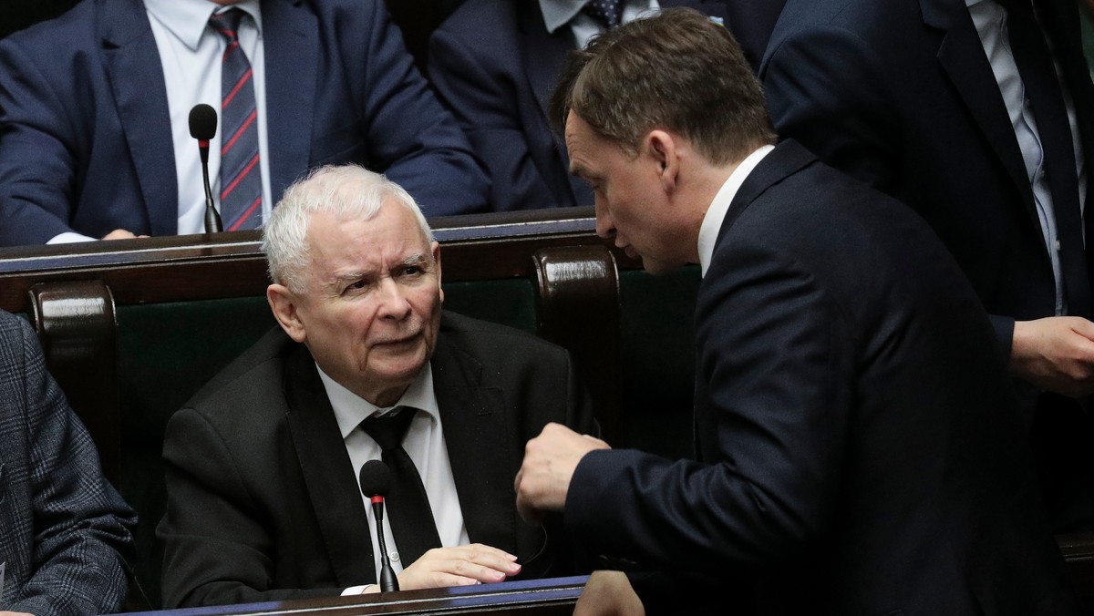 Jarosław Kaczyński i Zbigniew Ziobro w Sejmie