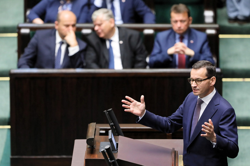 Premier Mateusz Morawiecki przemawia w Sejmie