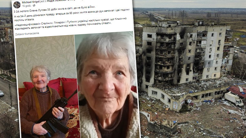 93-letnia obywatelka Ukrainy z bronią w ręku