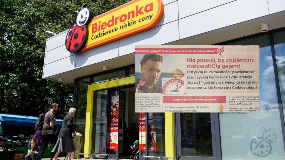Homofobiczna reklama w magazynie Kropka TV, należącym do Biedronki