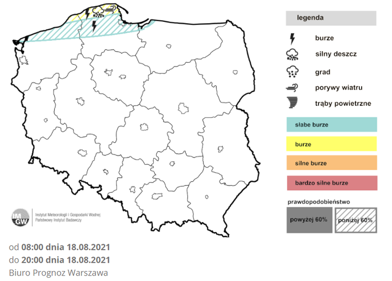 Prognoza burz na środę