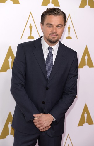 Leonardo DiCaprio na spotkaniu nominowanych do Oscara 2014