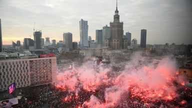 Marsz Niepodległości na ulicach Warszawy