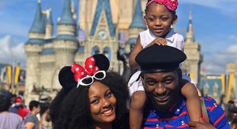 Gbenro Ajibade and his ex wife Osas Ighodaro and their daughter [Instagram/GbenroAjibade]