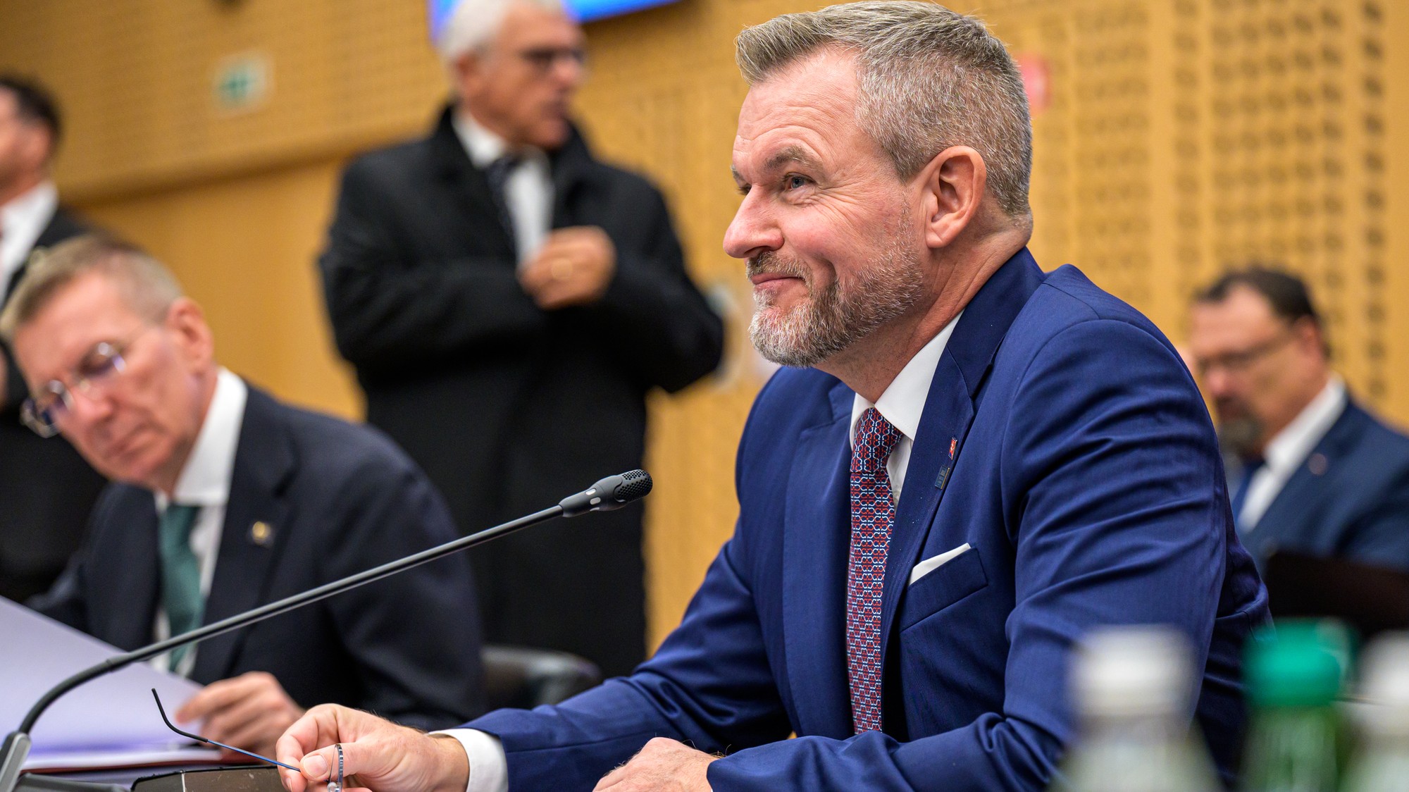 Prezident SR Peter Pellegrini počas summitu prezidentov skupiny Arraiolos v slovinskom Brde pri Kranju.