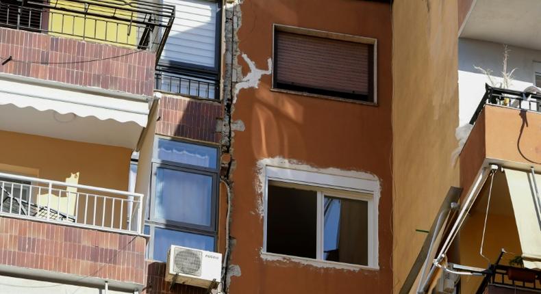 Damage was reported to buildings in Tirana after a strong earthquake on Saturday