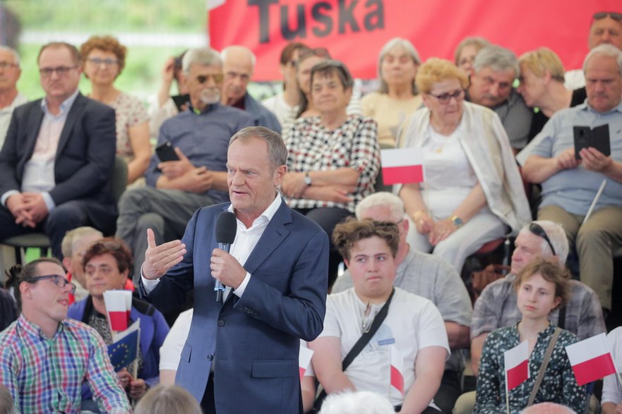 Donald Tusk na spotkaniu z mieszkańcami Lidzbarka Warmińskiego