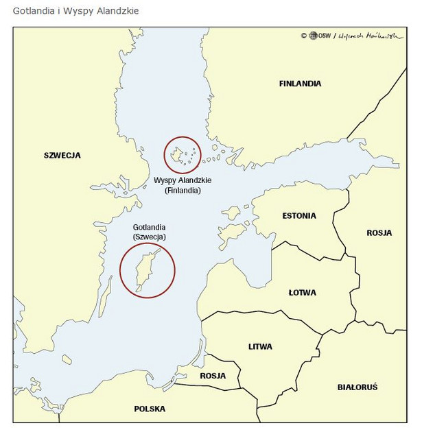 Gotlandia i Wyspy Alandzkie. Źródło: OSW