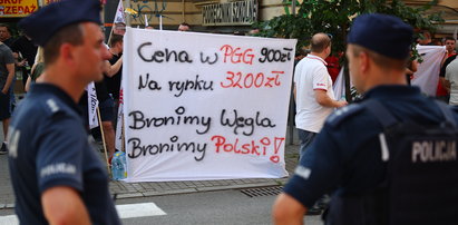 Węgiel dla ludzi, nie dla spekulantów. Związkowcy z Sierpnia 80 zorganizowali protest w Katowicach