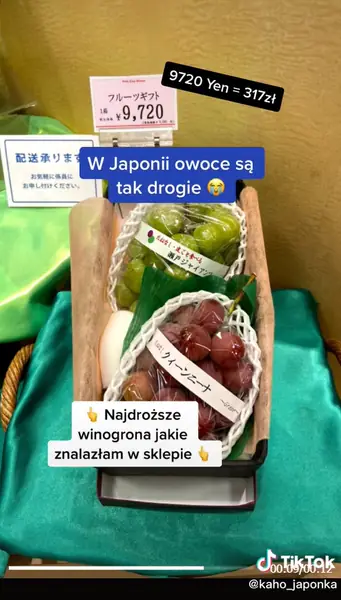 Ceny owoców w Japonii mogą być szokujące dla Polaków / TikTok