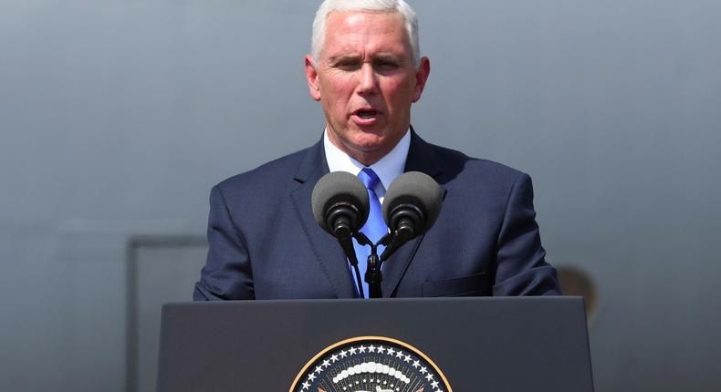Vice President Mike Pence at a NATO troop exercise in Georgia.