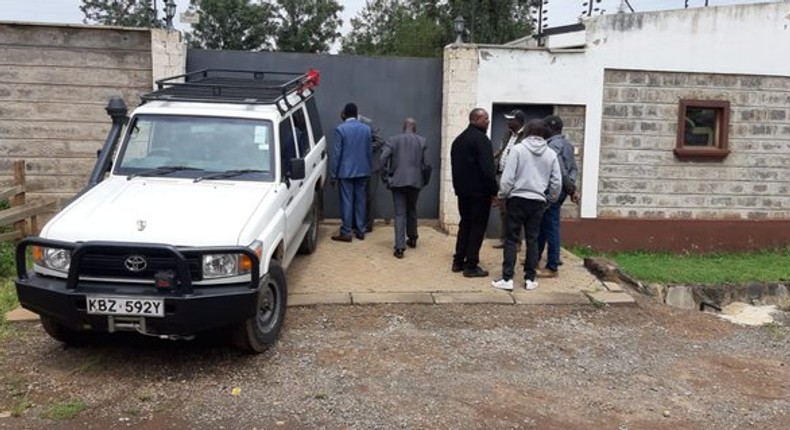 Detectives at Rashid Echesa's Karen Home