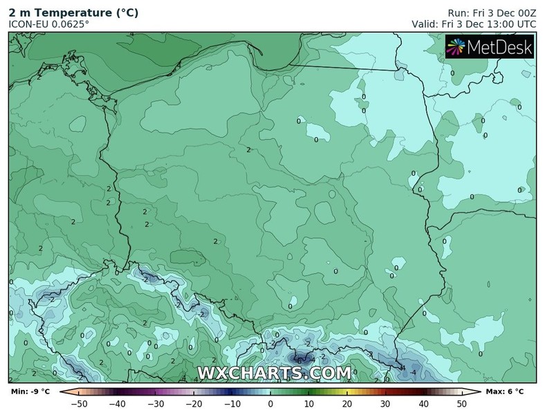 Temperatura miejscami nie przekroczy zera