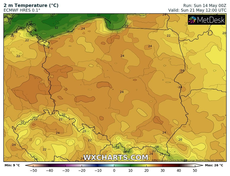 Temperatura ponownie pójdzie w górę i zacznie się zbliżać do 25 st. C